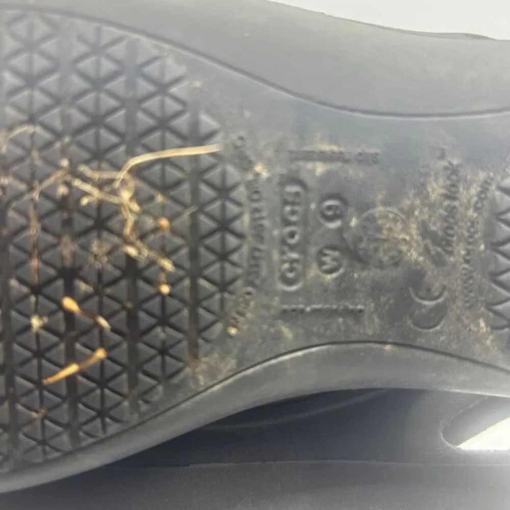 Crocs‎ Black Flats Size W9 Lightweight Slip-On Rubber Shoes